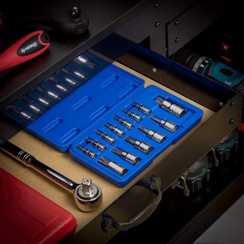 NEIKO 10073A Tamper Proof Torx Bit Socket Set |13-Piece | S2 Steel Bits & Cr-V Steel Sockets | TT8 – TT60 - size: 13 Piece, style: TP Torx