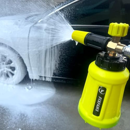 FIXFANS Foam Cannon, Compatible with Portland Husky Ryobi Pressure Washer | Wide Neck Pressure Washer Foam Lance, Power Washer Foam Blaster, 1/4 Inch Quick Connector, 5 Nozzles, 1L - size: 1L