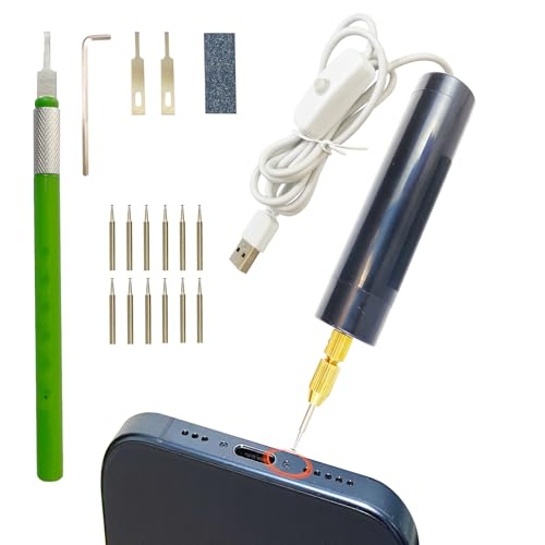 Damaged Screw Removal for iPhone, iPhone Repair Tool, Broken Screw Extractor Kit for Cell Phone,Targetting Small Screw Damaged can not Screw Out by Screwdriver, USB 5V2A Adapter Required