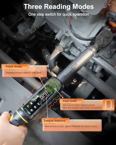 Uharbour 3/8" Drive Digital Torque Wrench 1.5-99.5 ft-lbs/6.8-135Nm | ±1% Accuracy Electric Wrench, Dual Direction Ratchet, Vibration & LED Alert - size: 3/8" Drive, style: 1.5-99.6 Ft.lb