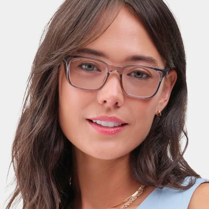 Stoggles Rectangle Z87.1 Certified Safety Glasses, Blue-Light, UV Blocking Lens, Top & Side Shield, Anti-Fog, Stylish Eyewear - color: Charcoal, size: Medium Standard Fit