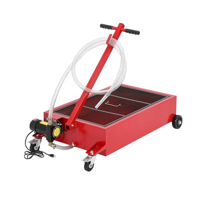 Oil Drain Pan 20 Gallon Oil Drain Tank,76L Low Profile Oil Drain Pan,Oil Catch Pans for Changing Oil,Foldable Hand, with 110V Electric Pump,Hose, Swivel Casters for Car, SUV, Trucks Oil Draining