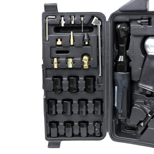 DYNAMIC POWER 50 Pieces Air Tool Kit. 1-1/2'' Impact Wrench, 1-3/8'' Ratchet Wrench, 5-Air Hammer w/Chisels, and other great tool accessories. D-W3-50K