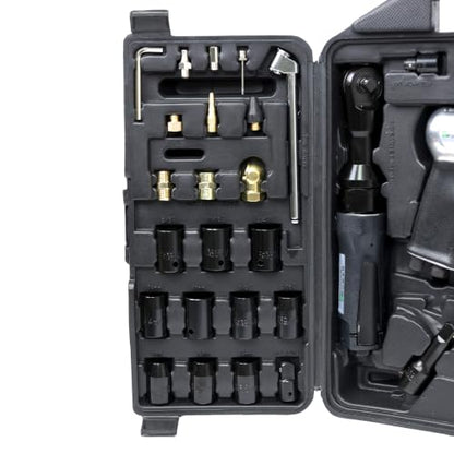 DYNAMIC POWER 50 Pieces Air Tool Kit. 1-1/2'' Impact Wrench, 1-3/8'' Ratchet Wrench, 5-Air Hammer w/Chisels, and other great tool accessories. D-W3-50K