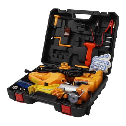 Electric Car Jack Kit 12V Scissor Lift with Impact Wrench & Tire Inflator for SUV Truck Emergency Repairs