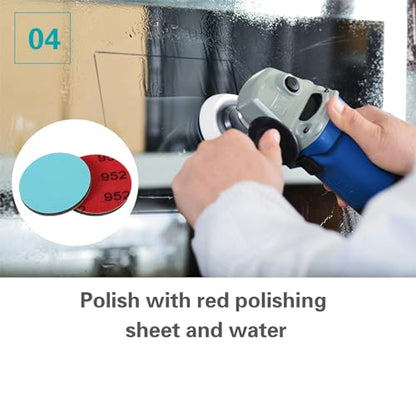 Glass Repair Kit Grinding Polishing Abrasive Disc Mesh Net Sanding Pads Kit for Glass Scratch Removal3Pcs/Pack (6 inch) - style: 6 inch