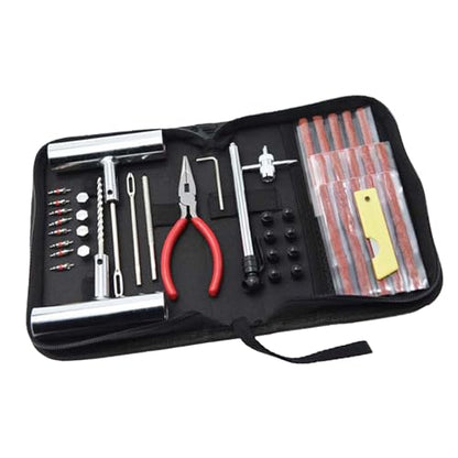 45PCS Car Tire Repair Kits, Heavy Duty Tire Plug Kit to Fix Punctures Plug Flats, Vehicle Patch Repairing Set Accessories, Universal for SUV, RV, Truck, Tractor, Trailer, Motorcyle (45PCS)