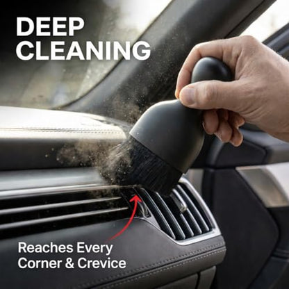 10-Piece Car Interior Cleaning Kit Boar Hair Vent Detailing Set | 3 Soft Boar Brushes,Non-Toxic Gel,Spray Bottle;Scratch-Free,Auto&Home Dual Use,Perfect Detailing Gift Kit