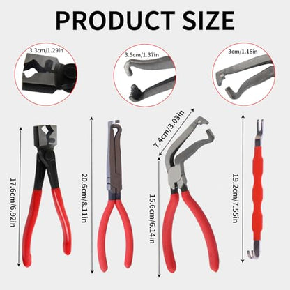 Automotive Electrical Disconnect Pliers Kit - 4PC Connector Removal Tool for Cars, Wire Terminal Separator & Hose Clamp Pliers Set, Non-Damaging Plug Disconnect Tool for Mechanics & DIY
