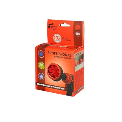 Premium Drill Brush Professional– 2in1 for Drill & Angle Grinder Stiff 4 in Red | Scratch-Free Outdoor Cleaning Brush for Patio Bricks, Lawn Mowers, Car Wheels, Pool Tiles and Boat Hulls - color: Red