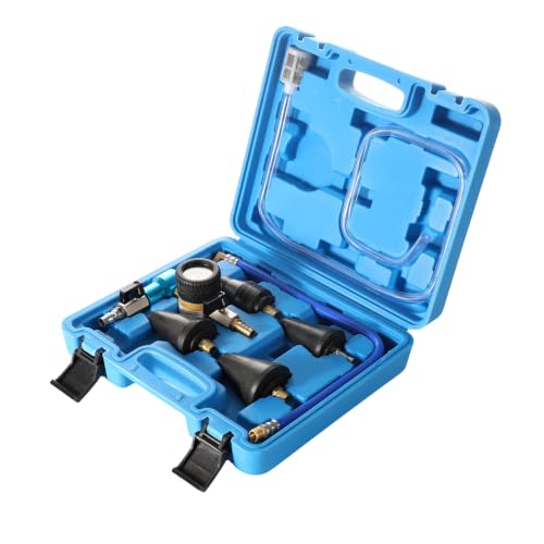 Coolant Vacuum Refill Kit, Vacuum Coolant Refill Kit with Pressure Gauge, 5 Sizes Adapters, Cooling System Vacuum Purge & Refill Kit for Most Vehicles