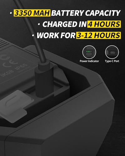 Led Work Light with 4 Modes,1200LM Portable COB Magnetic Light, Recharge Spotlight and Floodlight,150° Rotate IP65 Waterproof for Car Repair and Camping, Black (1 Pack Without Hook) - color: Black