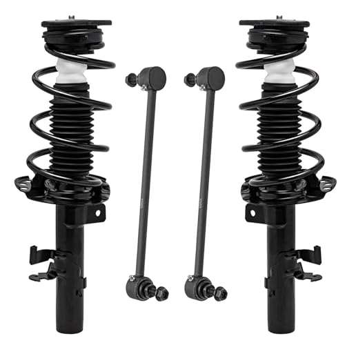 Detroit Axle - Front Struts & Coil Springs Sway Bar Links Replacement for 2013-2018 Ford Focus Electric S SE Titanium - 4pc Set - size: 4QS47484/ sway kit