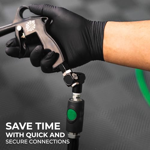 The Rag Company Ultra Air Hose Swivel Kit - Easily Maneuver Air Compressor Tools in Small Spaces with Universal Adapters - 2 pk