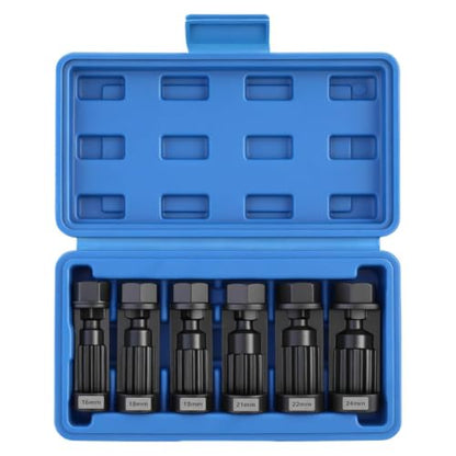 Gralara 6 Pieces Strut Nut Removal Tool Wear Resistant Shock Absorber Nut Socket Set Black Oxide Finish Shock Absorber Socket Tool Kit for Garage