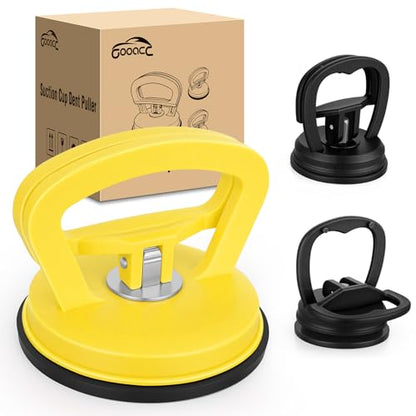 GOOACC Car Dent Puller 3 Pack Yellow Black Powerful Suction Cup Puller with Handle Lifter Large & Small Pullers Paintless Dent Repair Tool Kit for Car Body Fridge Glass Tiles Screen Object Moving - color: Yellow+Black