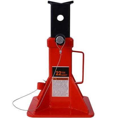 Heavy Duty Pin Type Professional Car Jack Stand with Lock, 22 Ton (44,000 lb) Capacity, Red, 1 Pair