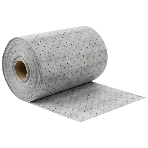 Oil Absorbent Pads Roll, 6 oz Oil Absorbent Mat 15" x 50' 1 Roll | Heavy Duty Oil and Water Absorbent Pads, Oil Cleanup Absorbers for Leaks & Drips, Spill Mat for Industrial Garage Workshop - color: Gray-1 Roll, size: 15" W x 50' L, 6 OZ