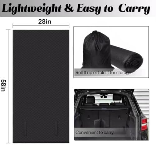 Heavy Duty Rolling Creeper Mat, 58"X28" Foldable Anti-Slip Garage Pad with Storage Bag, for Low Clearance Car Repair, Truck Maintenance - All-in-One Mat for Garage, Roadside, Muddy Conditions