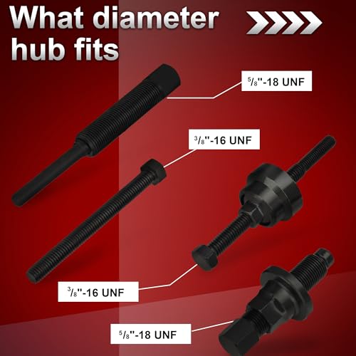 Power Steering Pulley Puller Installer Tool, Power Steering Pump Pulley Removal Tool Compatible with Ford, GM, VW and Chrysler Vehicles - color: red