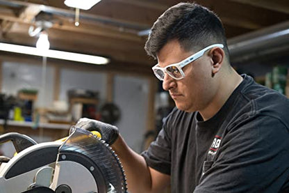 MAGID Y50 Safety Glasses for Construction | White Frame — 2 Pairs, Clear Lens | Side Shields, ANSI Z87.1+, Anti-Fog, Scratch-Resistant, 99.9% UV Protection, Polycarbonate Lens - color: Clear Lens | White Frame, size: 2 Pairs