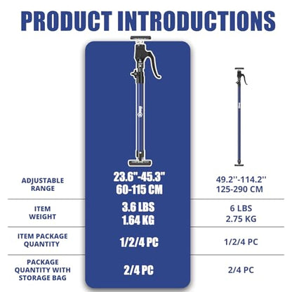 XINQIAO Cabinet Jacks for Installing Cabinets, Heavy Duty Third Hand Tools Adjustable Support Pole from 23.6 in to 45.3 in, 4 PCS - size: 23.6"-45.3" 4PC