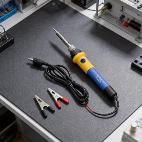 DC 12V 60W Electric Soldering Iron With Car for battery Clip, Portable Ceramic Heating Core Tool For Auto Wiring Repair And Outdoor Use