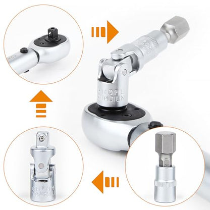 CARTMAN 1/4-Inch Drive Click Torque Wrench, Dual Range Bike Repair Tool Set | Dual range click torque wrench with quick release, reversible ratchet, calibrated accuracy for MTB, e-bike, and moto fix use. - style: 1/4 Inch Drive