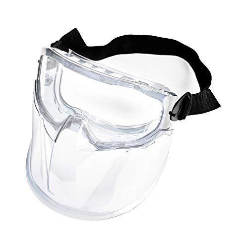 Eagle Eyes Anti-Fog Scratch-Resistant Safety Goggles with Face Shield - 99.9% UV Rays Protection - Universal Fit Lightweight Eyewear (Clear) - color: Clear