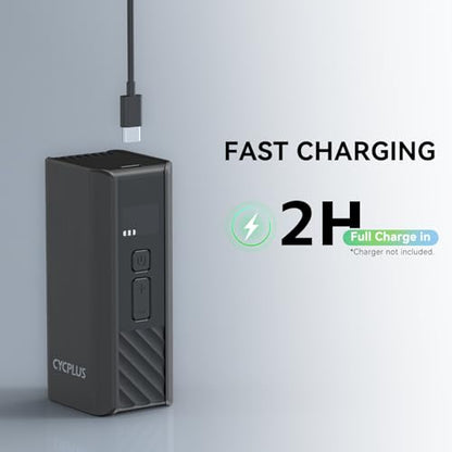 CYCPLUS Electric Bike Pump, A3Mini, 120 PSI, Brushless Motor, with Display | Pocket-size, 212g, 2000mAh, Fast Inflation. Presta and Schrader Valve，Auto Off, for Road Bikes, MTB, E-Bikes and Motorcycles