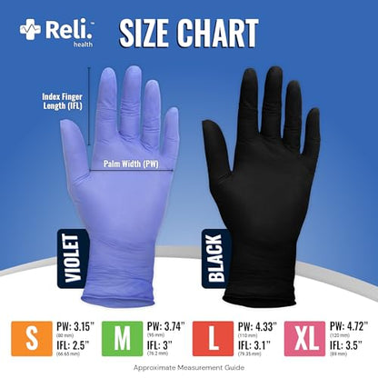 Reli. Black Nitrile Gloves, Large (250 Pack) | Heavy Duty Disposable Gloves | Powder Free, Latex Free, Food Safe | Single-Use | Premium Nitrile Rubber Material for Mechanic, Cleaning, Cooking
