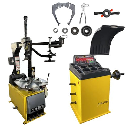 Economic Tire Changer and Wheel Balancer Combo with Rear-Tilt Technology, 110V for 10-26" Rims, Value Tire Service Set for Professional Use