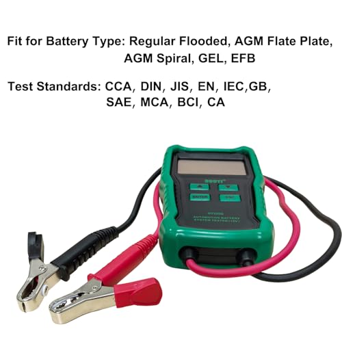 12V Car Battery Tester with Protective Case- Digital Automotive Battery Load & Alternator Analyzer for Vehicles, Motorcycle, Boat - Accurate CCA Testing (100-2000 CCA) for Batteries