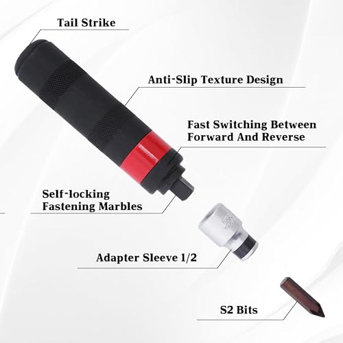 1/2" Hand Manual Reversible Impact Driver Set Extractor-12 PCS Impact Screwdriver S2 Steel Much More Durable Disengage Rusted Fasteners (3/8short impact screwdriver) - size: 3/8 Short