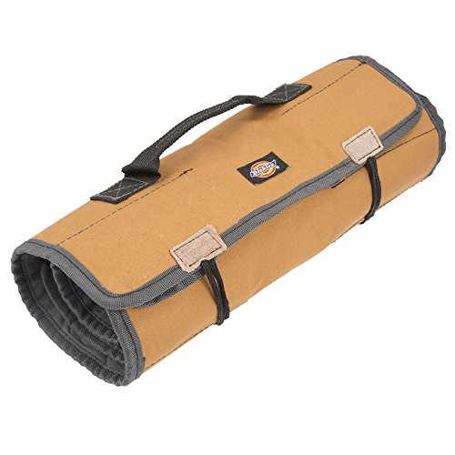 Dickies Large Wrench/Screwdriver Organizer Roll for Mechanics, 23 Tool Pockets, Durable Canvas Construction, 26 in. x 14.25 in. Unrolled, Grey/Tan - color: Grey, size: Large