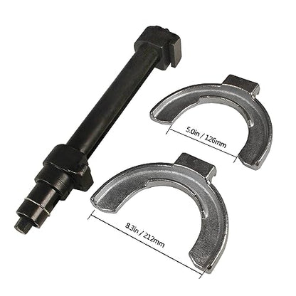 Macpherson Strut Spring Compressor Kit Interchangeable Fork Strut Coil Extractor Tool Set with Safety Guard and Carrying Case