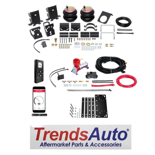 TrendsAuto Firestone Airide Red Label Rear Air Springs Kit & Air Command Heavy Compressor No Drill Mounting Plate with Single Wireless App and Remote fits 2011-2016 F250 F350 | TrendsAuto Decal - size: Single Path