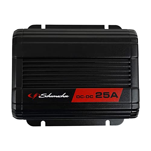 Schumacher Electric Smart Battery Charger and Maintainer - 25A 12V DC-DC - Standard, AGM, Gel, Calcium & Lithium Battery Charger - Use with Smart Alternators for Off-Grid Power - style: SDC370