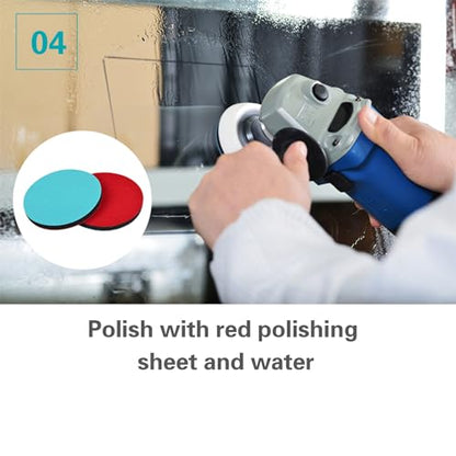 Glass Grinding Polishing Abrasive Disc Sandpaper Pads Kit for Glass Scratch Removal 3Pcs/Pack Glass Repair Kit (4 inch) - size: 4 inch