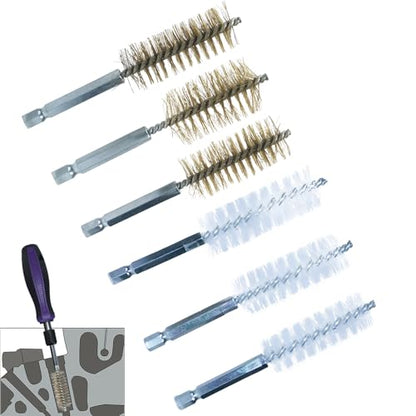 19 Pieces Injector Seat and Manhole Cleaning Set, Universal Injector Seat Cleaning Brush Kit, Injector Nozzle Sealing Tool for Most Diesel Engines.