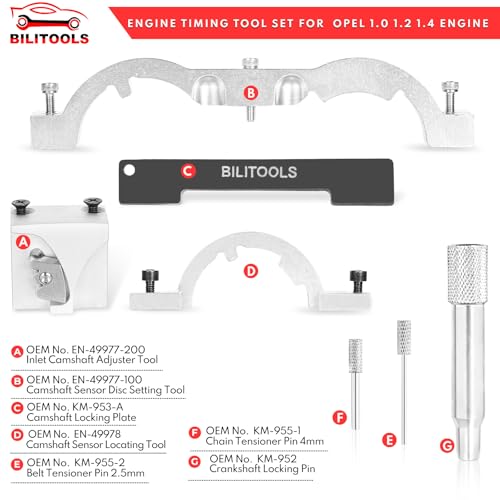 BILITOOLS 1.0 1.2 1.4 L Turbo Engine Timing Tool Kit Compatible with GM Chevrolet Chevy Cruze Opel Vauxhall Camshaft Alignment Holding Locking Tool Set
