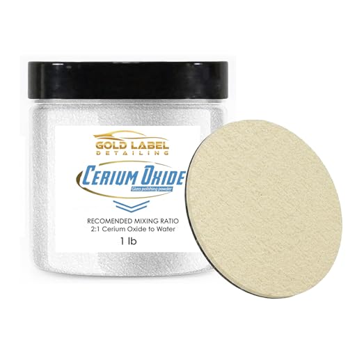Optical Grade Cerium Oxide 1lb Glass Repair Powder | Glass Window and Windshield Repair | Optical Grade, for use with Camera, Scope, Binocular Lens | Remove Scratches and Scuffs (1lb with 3" Pad) - style: 1lb with 3" Pad