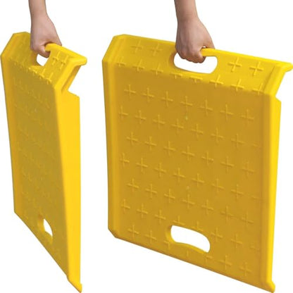 2 Pack Portable Curb Ramps, Lightweight Durable Plastic Driveway Curb Ramp Rated 2200 Pounds Load Capacity, for 13.5" inch Rise Max Height Threshold Ramp Service Range