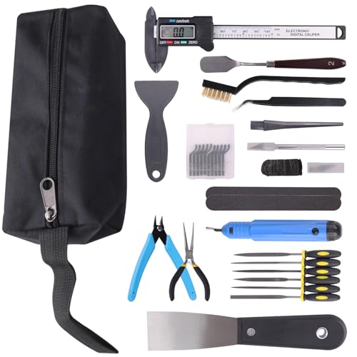 Sovol 3D Printer Tools Kit, 36 PCS 3D Printer Accessories with Deburring Tool, Digital Caliper, Art Knife Set, Removal Tools, Cutters, Pliers and Tools Storage Bag for Smoothing, Finishing, Craving - style: 36 Pcs