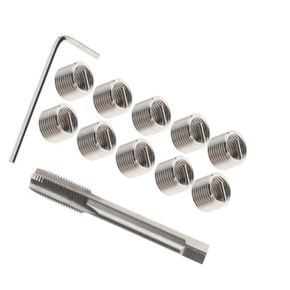 20Pcs Thread Repair Kit M10X1.5mm Thread Insert Metric Stripped Thread Repair Drill Tap Hand Tool Kit Helicoil Insertion Tool Thread Restoring Kit