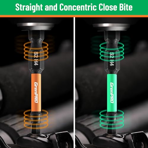 GRENPRO Impact Screwdriver Bits Set, 35Pcs 2” Allen Wrench Drill Bit Set (Metric & SAE)/Trox, Premium S2 Steel Magnetic 1/4" Hex-Shank Bit Set,CNC Machined, Automotive Mechanic Home Repair - size: 2" 35pcs(Trox&Metric&SAE)
