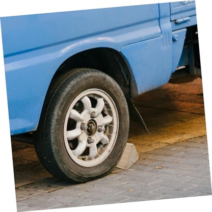 Happyyami Wooden Wheel Chock Tire Stabilizer for Trucks and Cars Anti-Slip Ramps for Travel Trailers RVs and Motorcycles Sturdy 2-Piece Set Grip for Secure Positioning