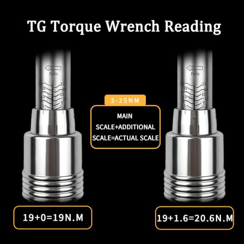 TYD 3/8 Inch Drive Torque Wrench Click 3~25 NM ±4% Accuracy | Adjustable Mini Torque Wrench 72-Tooth Reversible Ratchet for Bicycle & Motorcycle Precision Repair - style: TG-25(3-25NM)