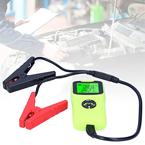A300 Digital Car Battery Tester LCD Battery Test Analyzer Auto Test Diagnostic Tools for 12V Flood AGM Gel Deep Cycle Batteries ABS Material 13x6.2x2.8cm (Green) - color: Green