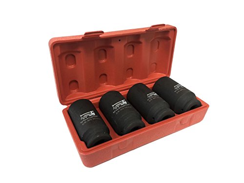 1/2" Drive Deep Spindle Axle Impact Socket (MM) 4-Pack